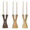 handcrafted wooden candle holders