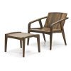 wooden chair with ottoman