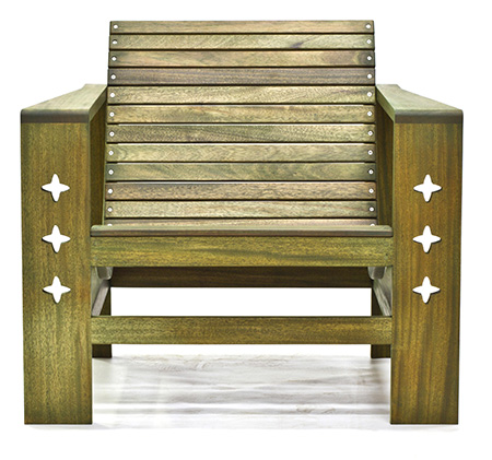 mahogany outdoor chair green
